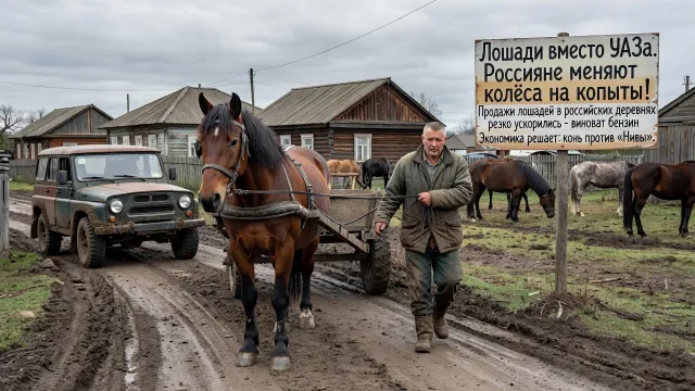 Лошади вместо УАЗа. Россияне меняют колёса на копыта!